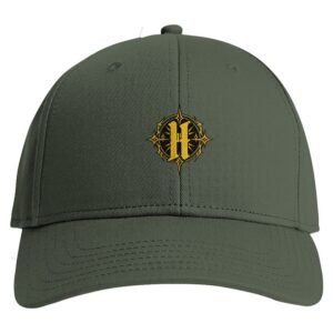 Gorra baseball Prime Hell Cypress Dominion, verde Cypress con bordado frontal amarillo Sunshine.