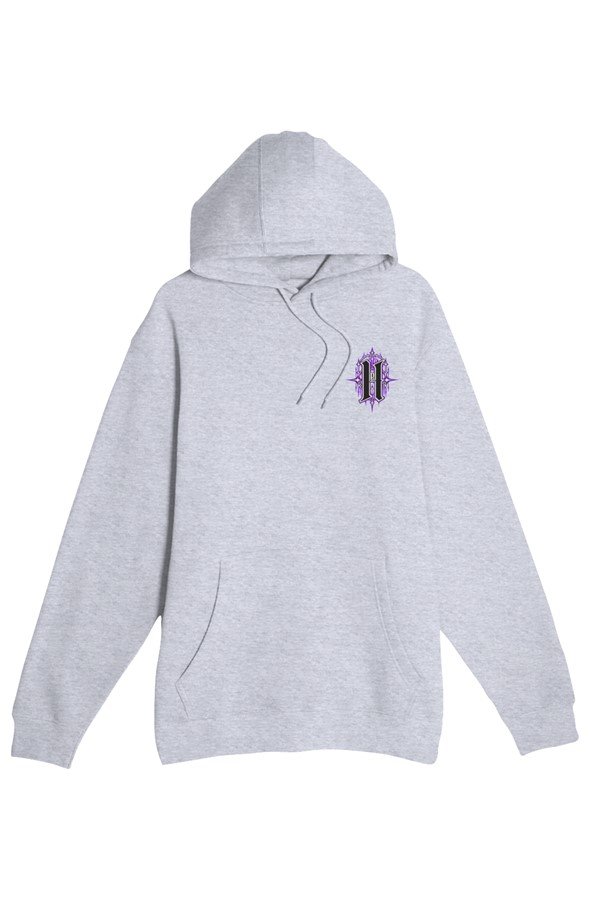 Hoodie Prime Hell Violet Seraph — heather grey, front view